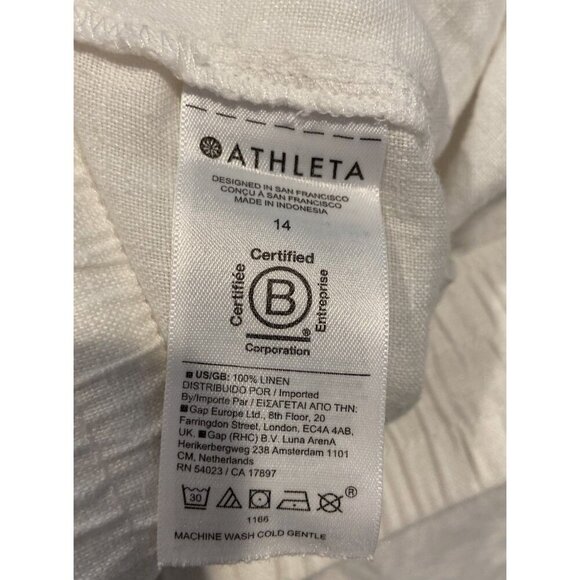 Athleta Retreat Linen Jogger Pants White Size 14 - Picture 5 of 5